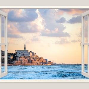 Israel Jaffa Port Window View Canvas - Ready to Hang Wall Art