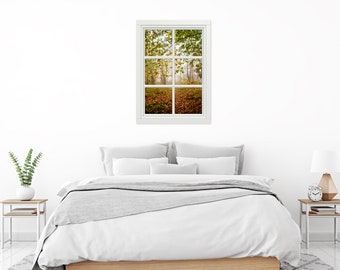 Framed Forest Canvas Print: Window View Nature Photography, Croatia