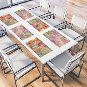Set of 2-12 Pink Vinyl Placemats, Pastel Color Washable Table Mats, Colorful Dinning Table Placemats, Housewarming gift