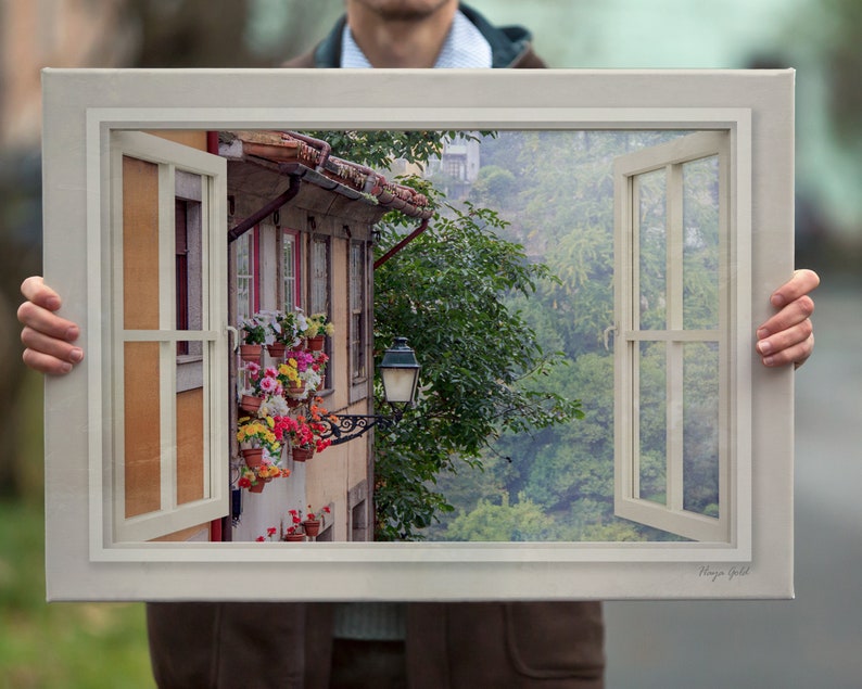 Fake Window View Wall Décor Canvas Art Print Landscape Etsy