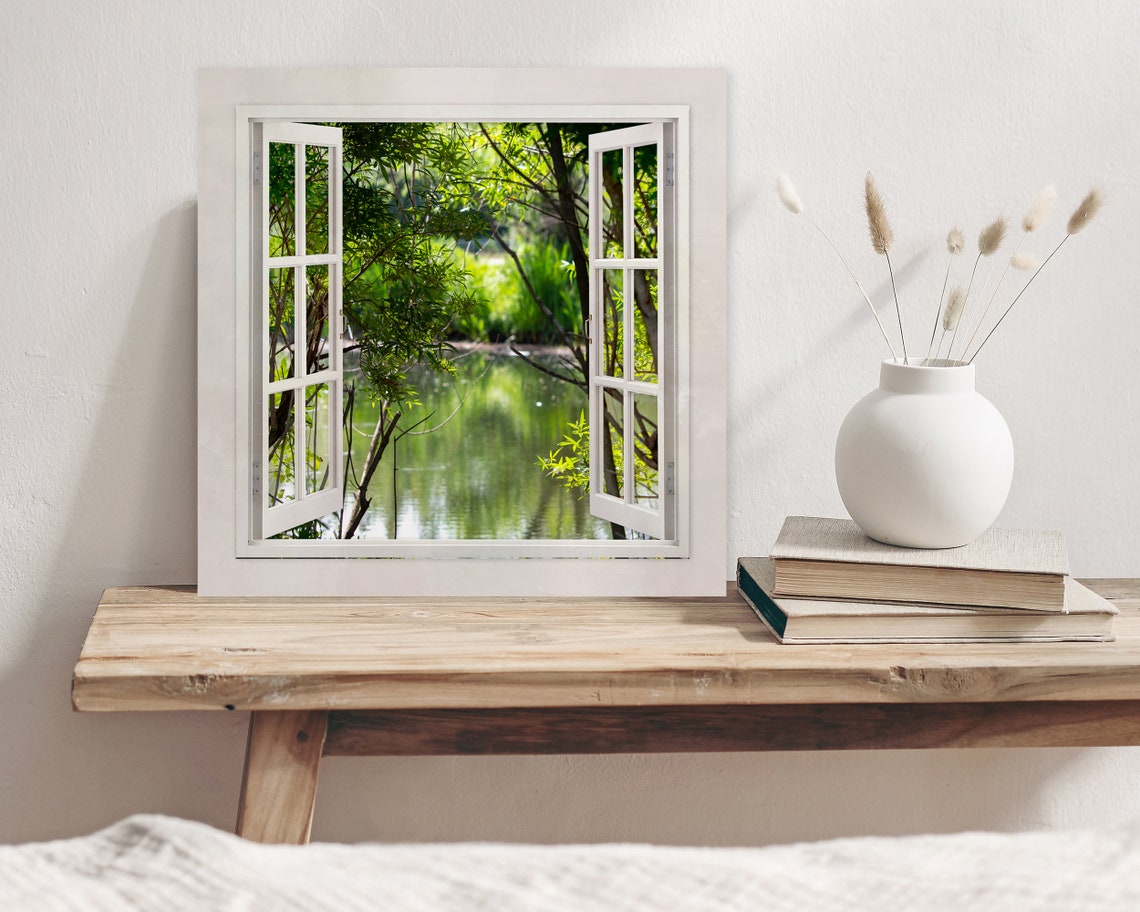 Canvas Window View Art Nature Canvas Wall Art 3d Window Etsy