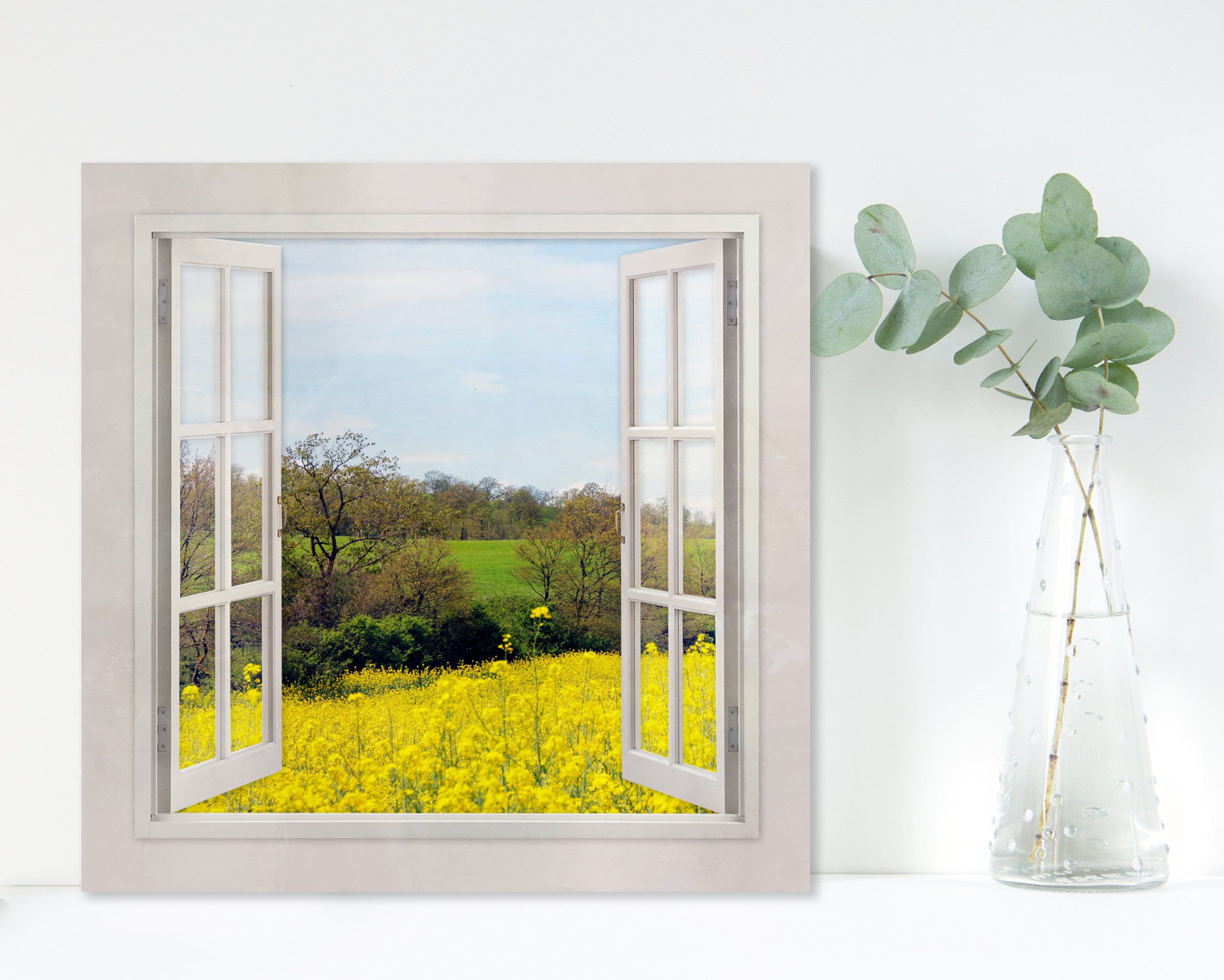 Window Frame Wall Decor Country Canvas Wall Art Tuscany Wall Etsy