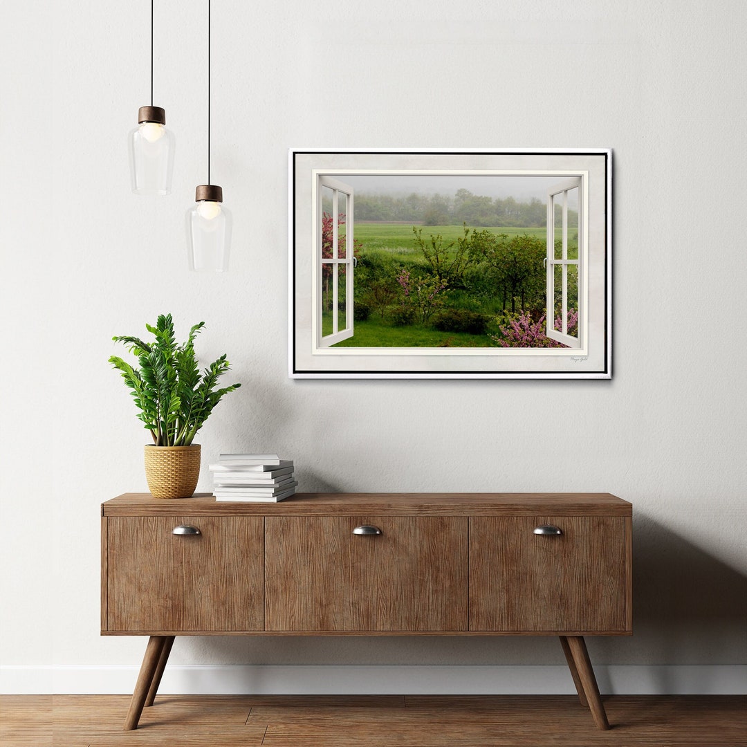 Open Window Wall Art Printed on Canvas, Window Wall Art, Tuscany