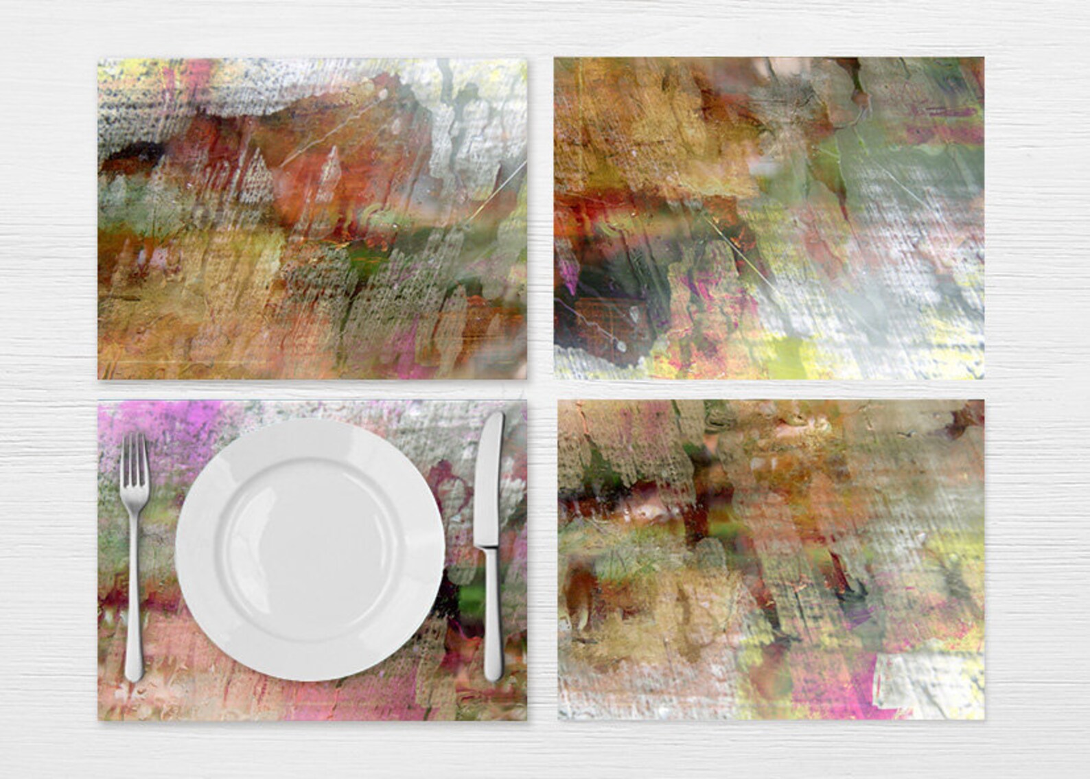Vinyl Platzsets Set von 4-12 Künstlerische Platzsets | Etsy
