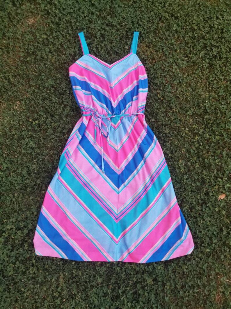 Gorgeous Vintage 1980s Chevron Sundress by Tabby