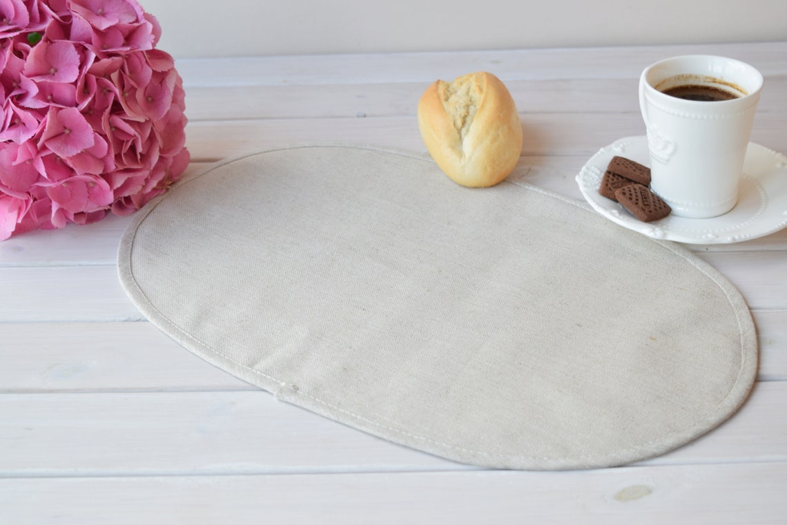 Linen Placemats Oval Mat Placemats Table Linens Dining Etsy