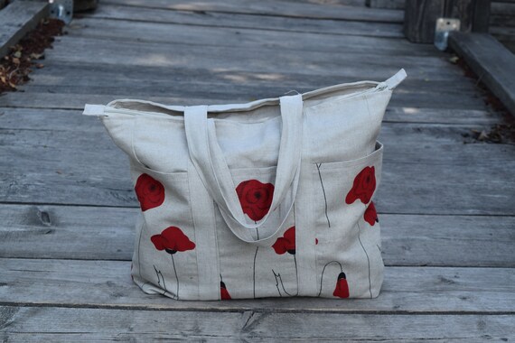 beach bag tote with zipper