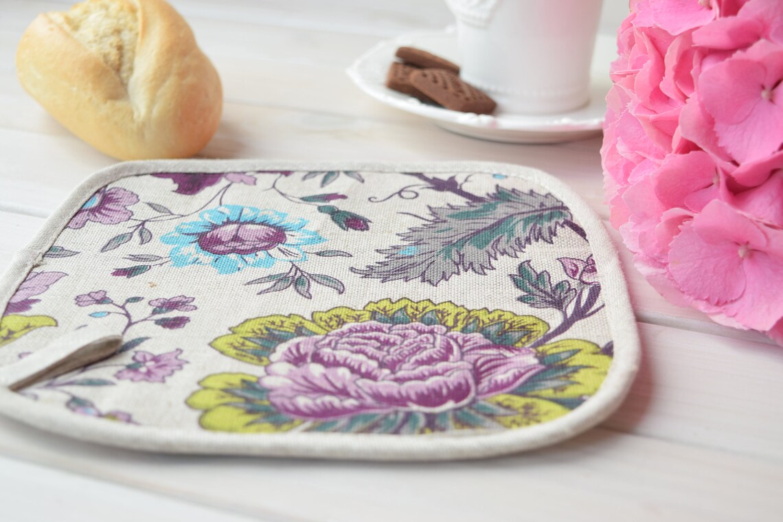 Flower Pot Holder Linen Pot Holders Hot Pads Pot Holders Etsy