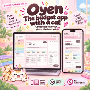 Oyen Cat Budget Planner App, Expense Tracker, Offline HTML (Digital Download)