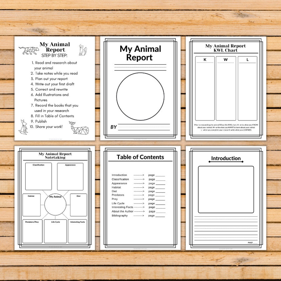 animal-research-report-printable-pdf-k-1st-2nd-etsy