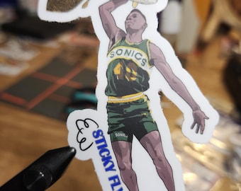 Basketball Fan Art Fly Fishing Sticker