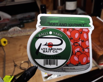 Delicious, Classic, Yarn Eggs, Fly fishing Sticker