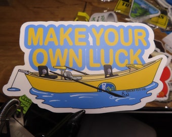 Make Your Own Luck Banana Boat Fly Fishing Sticker