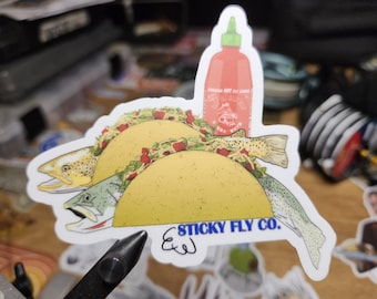 Fish Tacos Fly Fishing Sticker