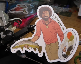Painter Fly Fishing Sticker