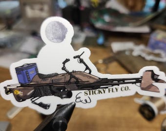 Star Wars Fishing Speeder Fly Fishing Sticker