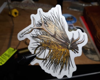Elk Hair Caddis Fly Sticker