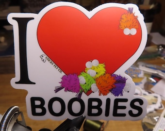 I Heart Boobies Fly Sticker