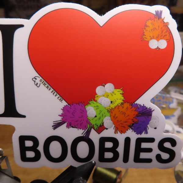 I Heart Boobies Fly Sticker