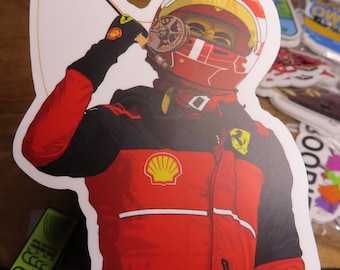 Charles Leclerc Formula one F1 Fan Art Fly Fishing Sticker