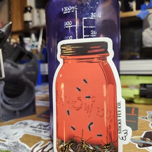 Hand Tied Flies in a Jar Fan Art Fly Fishing Sticker image 2