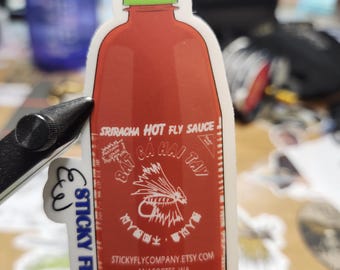 Sriracha Hot Fly Sauce Fly Fishing Sticker