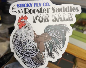 Fly Fishing Fly Tying Rooster Saddle Sticker