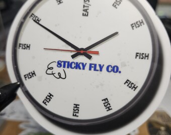 Time To Fish Fly Fishing Clock Vinyl Sticker