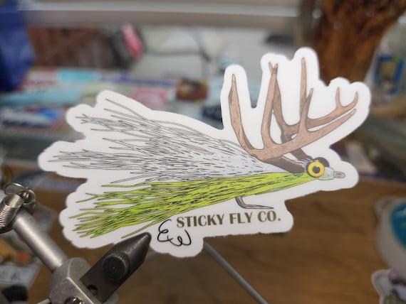 Bucktail Clouser Minnow Streamer Buck Deer Antler Fly Fishing Sticker - Etsy