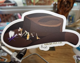 Cowboy Hat fly fishing sticker