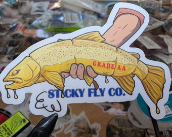 Butter Fly Fishing Sticker