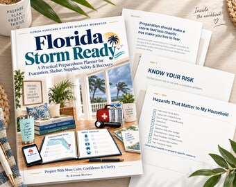 Florida Hurricane Preparedness Planner | Emergency Binder | Evacuation & Storm Kit Checklist | Fillable Printable PDF