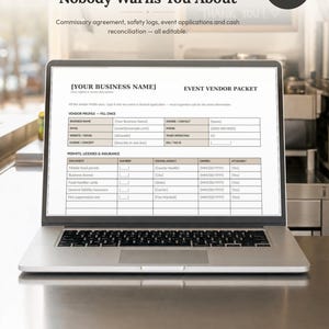 フードトラック用厨房契約書および安全記録簿｜フードトラックイベント出店者申請書、現金精算書｜編集可能なWordテンプレート