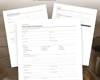Contractor Forms Bundle | 16 Editable Job Templates | Estimate, Contract, Change Order, Invoice, Timesheet | Word