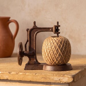 Sewing Machine Twine Holder, Cast Iron String Dispenser, Vintage Craft Room Decor, Rustic Haberdashery Shelf Accent, Quilter Gift