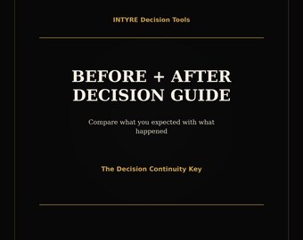 Decision Journal & Reflection Worksheet | Compare Expectations With Results | Decision Continuity Key