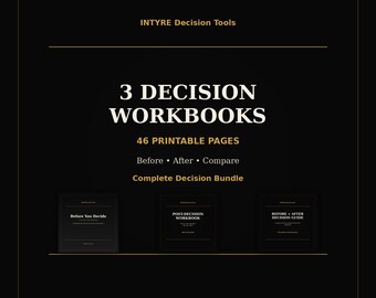 Decision Making Workbook Bundle | 3 Printable Tools to Decide, Reflect & Compare