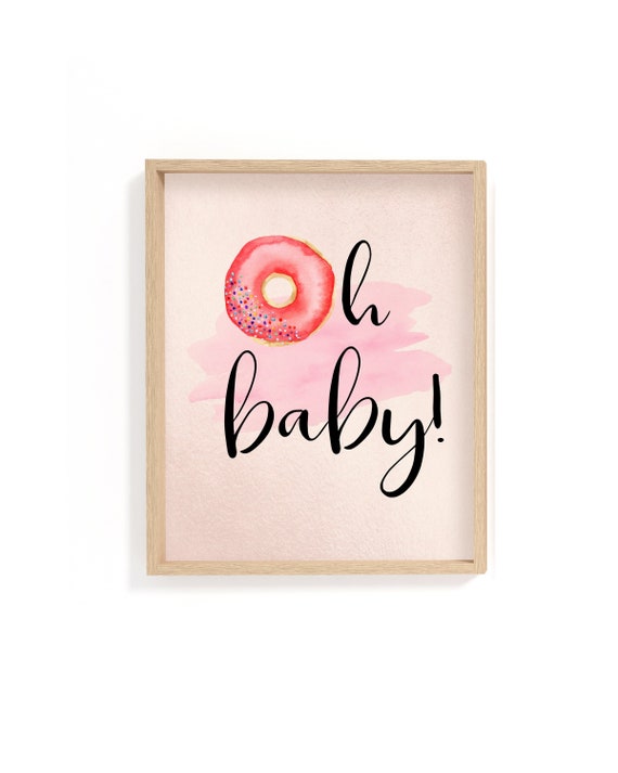 Donut Baby Shower Decorations Oh Baby Art Sprinkle Baby Etsy