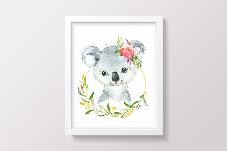 Koala Nursery Art Koala Baby Shower Eucalyptus Nursery Etsy