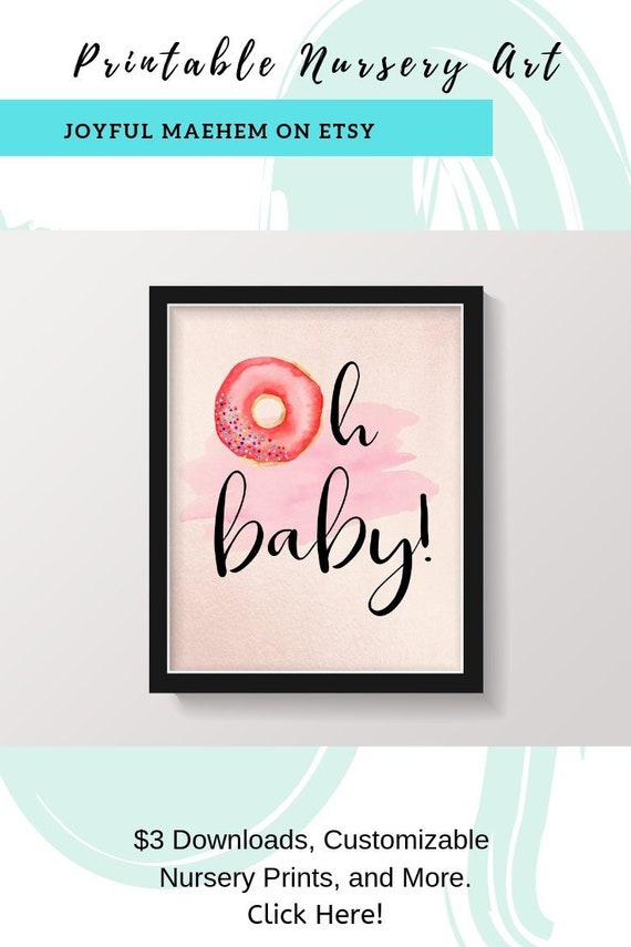 Donut Baby Shower Decorations Oh Baby Art Sprinkle Baby Etsy