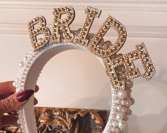 Bridal Bride to Be Hen Do Party Night Hot Pink Pearl Embellished
