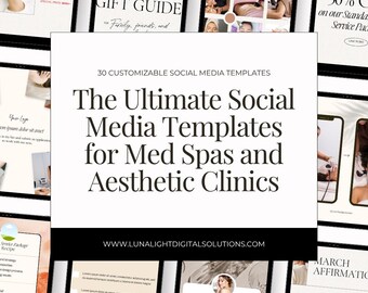 30 Customizable Social Media Templates for Clinics (Digital Download)