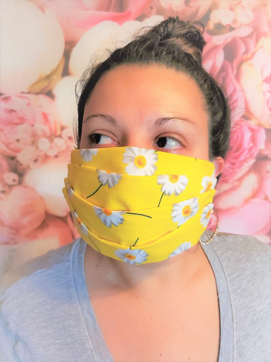 DAISIES YELLOW MASK Adult Face Mask Double Layer We can Etsy