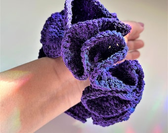 CROCHET PURPLE SCRUNCHY Stretchy Hair Tie Scrunchy Hair Accessory Scrunchie vsco Scrunchies Hair Tie Hair Scrunchies