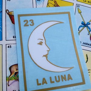 LA LUNA LOTERIA The Moon Vinyl Double Layered Sticker Decal Car, Wall, Planner Decal