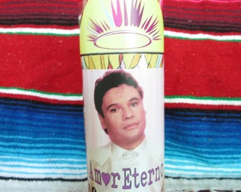 Vela de Juanga JUAN GABRIEL El Divo Veladora Candle Celebrity Prayer Candle Santo