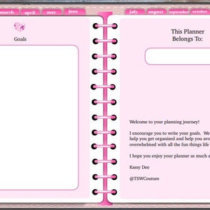 PINK DIGITAL PLANNER, Undated Sticker Pack and Flower Art Undated Digital Planner Pink and Cute Boss Babe Planner Girly Planner