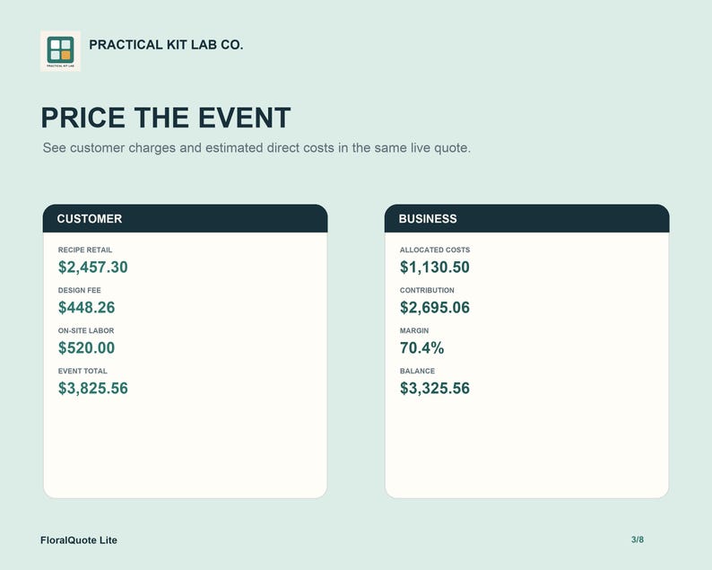 Floral Pricing Calculator & Event Quote App image 3