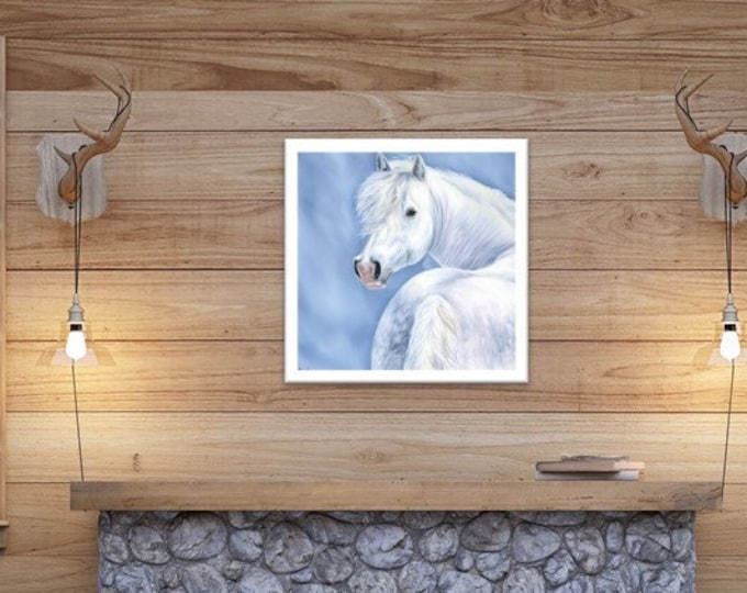 Original Gypsy Vanner Horse oil painting by Nicolae Art 18x18 wall art