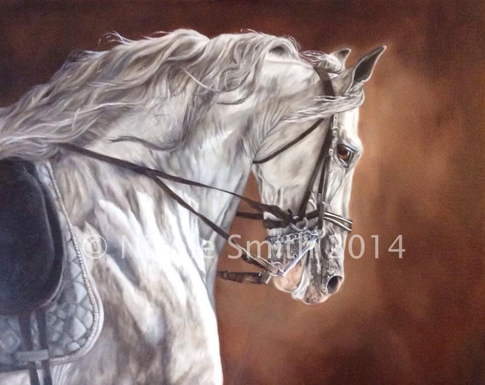 High Quality Equine canvas Art Print "Andalusian Templado" of original horse oil painting by Nicole Smith